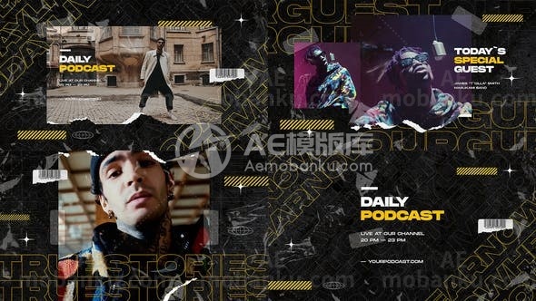 都市嘻哈宣传动感音乐脱口秀展示AE模板