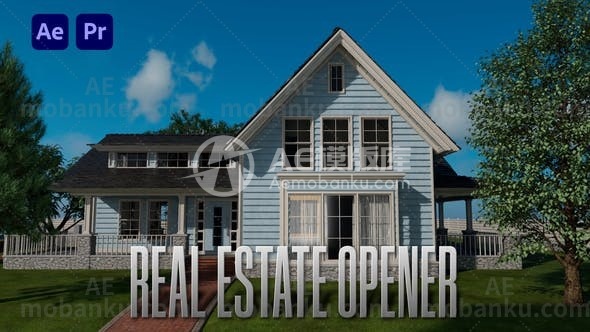 3D房地产徽标动态演绎AE模板