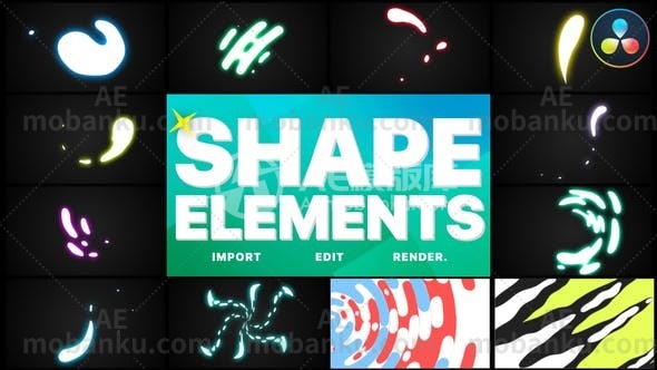 流动特效形状元素动态演绎AE模板