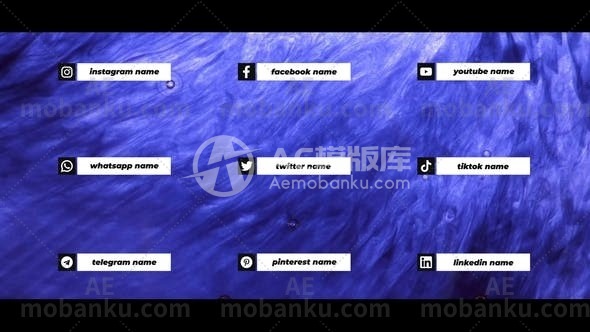 社交媒体标志标题动态演绎AE模板