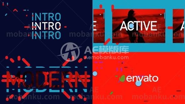 卡通风格文本标题徽标动态演绎AE模板