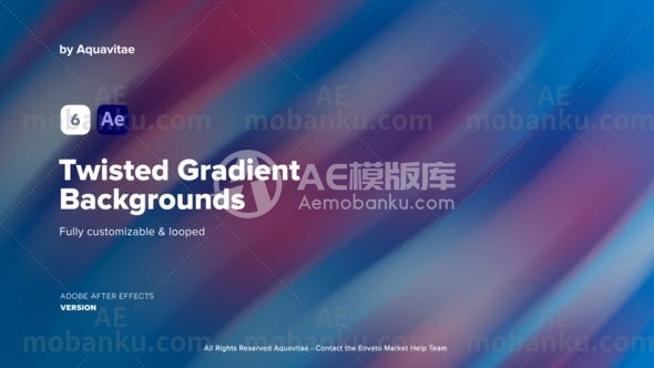 扭曲的渐变背景文本标题排版演绎AE模板