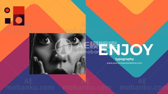 彩色条动态文字切换展示AE模板