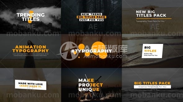 文本标题排版动态展示AE模板