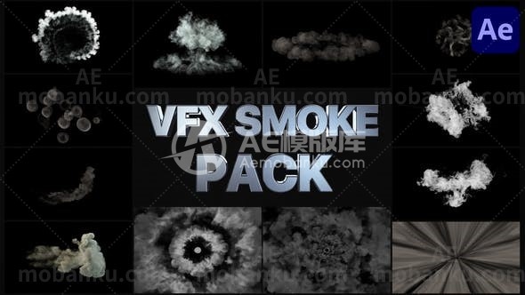VFX烟雾视觉动态特效AE模板