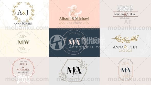 婚礼文本标题排版动态演绎AE模板