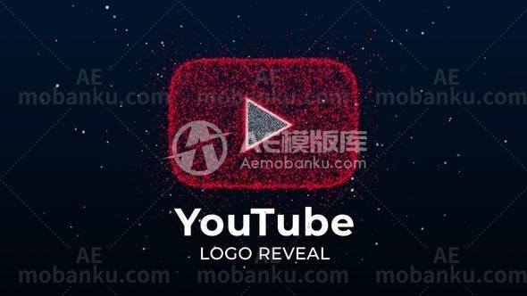 YouTube颗粒标识揭晓动态演绎AE模板