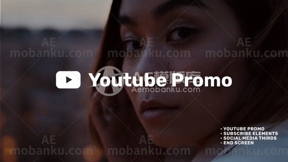 YouTube宣传活动开场图片视频展示AE模板