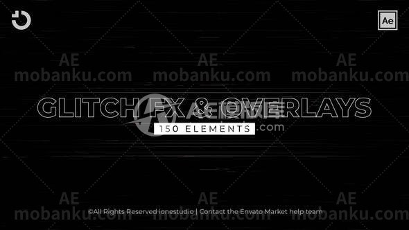 毛刺失真效果图片视频展示AE模板