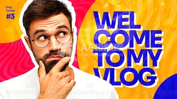 创意视频播客介绍AE模版