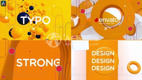 3d抽象对象logo演绎动画达芬奇模版