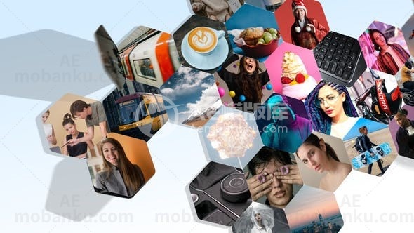 4k新马赛克照片AE模版