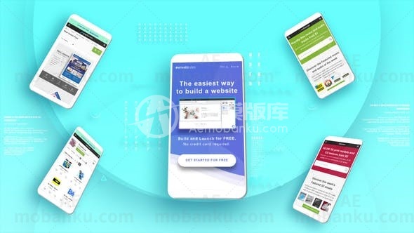 4K Ui Ux应用-移动演示动画AE模版