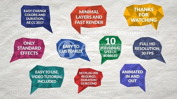 10组语言气泡动画AE模版