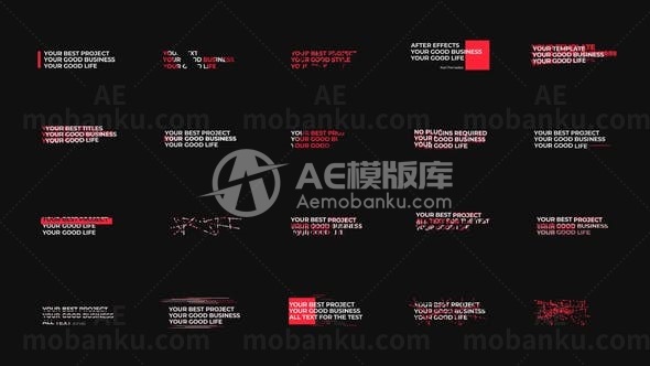 20组创意文字标题动画AE模版