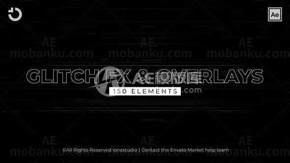 150组信号干扰文字标题动画AE模版