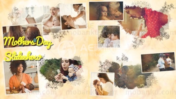 母亲节图片展示动画AE模版