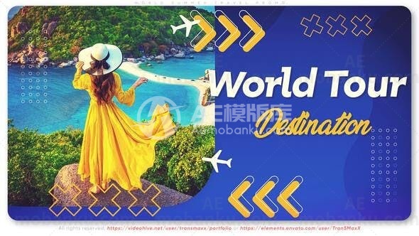 世界夏季旅游宣传片AE模版