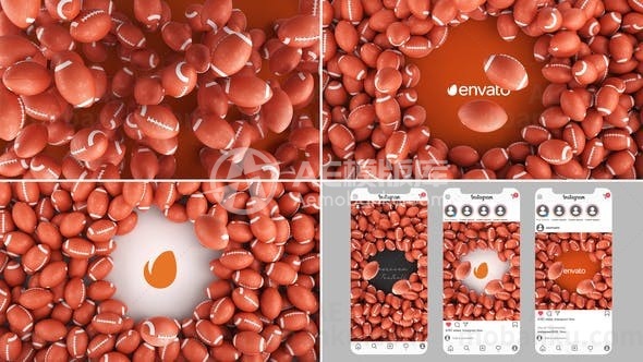 美式足球动画AE模版