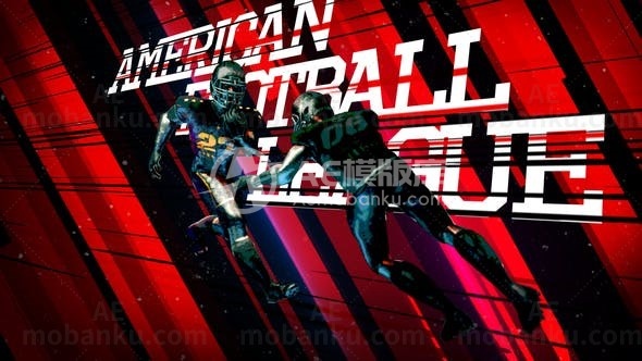 美式足球开场动画AE模版