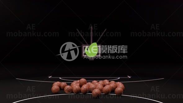 篮球标志logo演绎动画AE模版