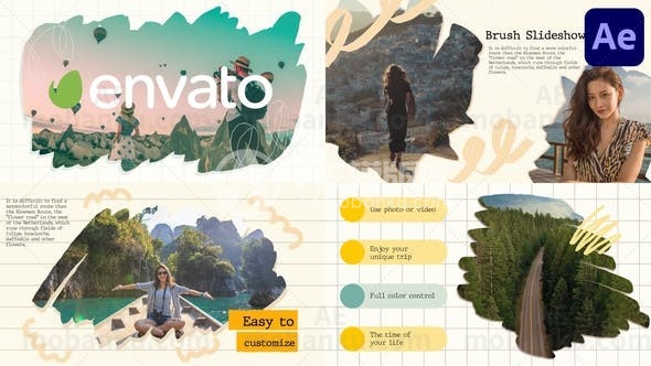 笔刷特效图文展示AE模版