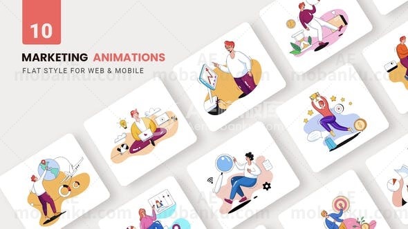 商业动画平面概念动画AE模版