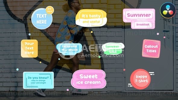 卡通呼号创意达芬奇模版