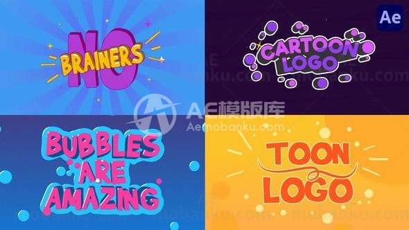 卡通Logo文字动画AE模版