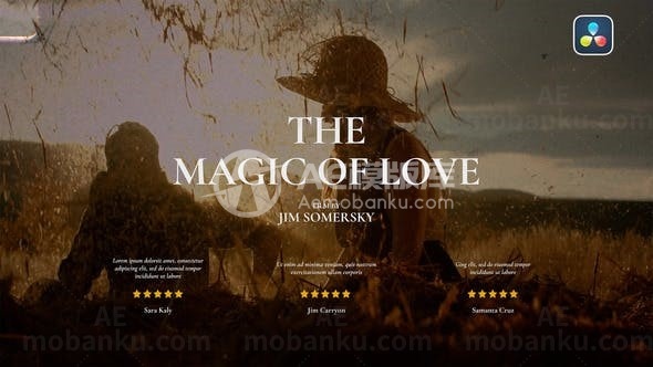 电影标题动画达芬奇模版