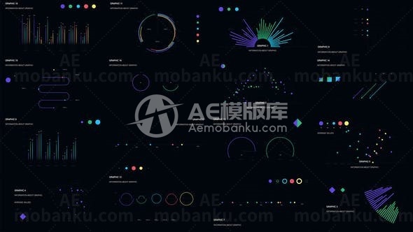 简洁数据图表展示动画AE模版