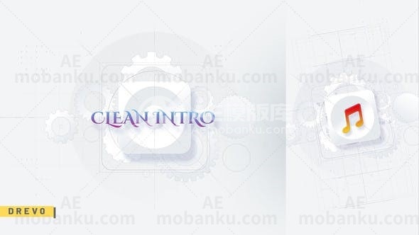 干净的介绍/简单的标志揭示白金优雅的企业建筑师蓝图建筑工程师AE模版