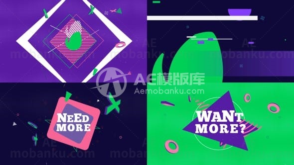 彩色动画标志logo演绎AE模版