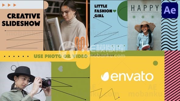 彩色明亮图片展示AE模版