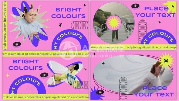 色彩丰富创意图片展示动画AE模版