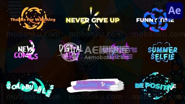 创意多彩标题AE模版