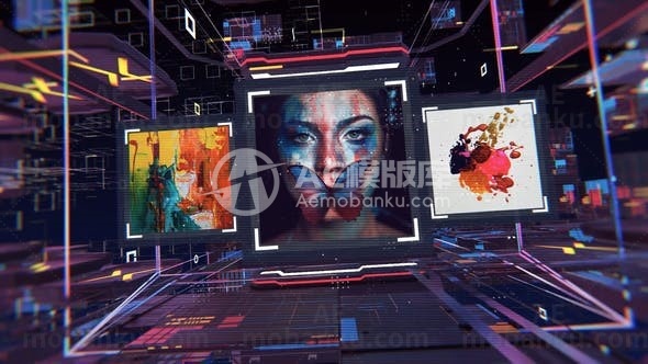 数字艺术展示AE模版