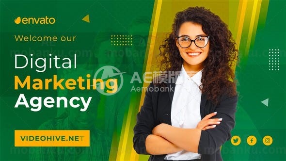 数字商业代理动画AE模版