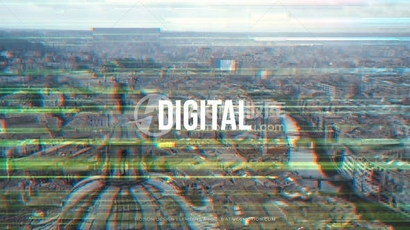 数字故障特效AE模版