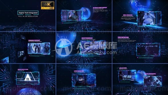 数字技术集成图片展示AE模版