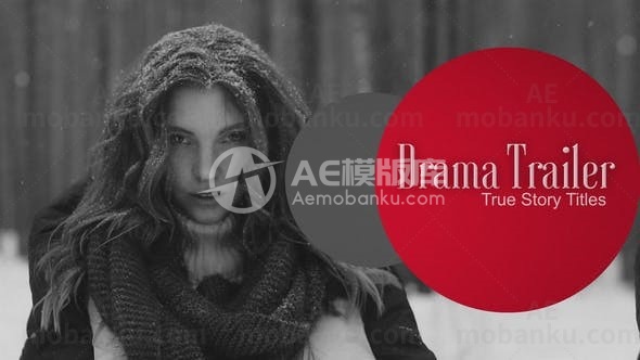 戏剧预告片真实故事标题AE模版