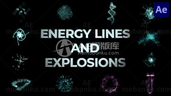 能量线和爆炸动画AE模版
