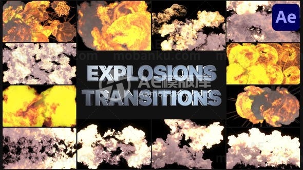 爆炸转场过渡特效动画AE模版