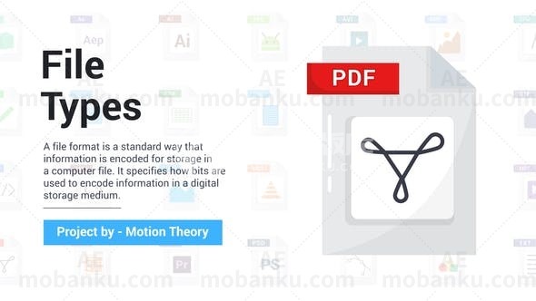 文件类型格式化图标动画AE模版