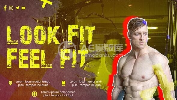 健身视频介绍AE模版