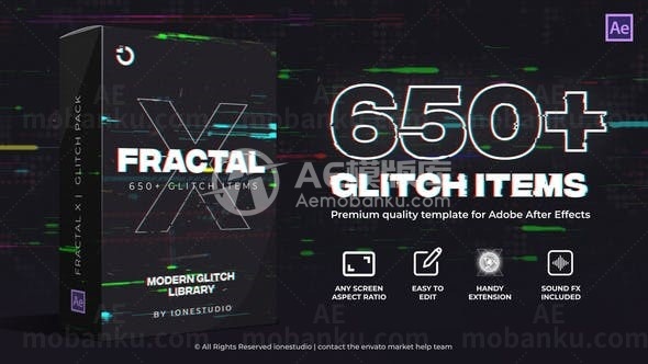 650+信号干扰特效AE模版