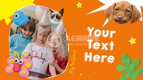 时髦的庆祝生日视频AE模版