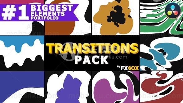 有趣的液体转场过渡动画达芬奇模版