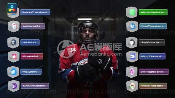 玻璃立方体社交媒体动画达芬奇模版