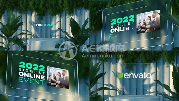 玻璃视频开场动画AE模版